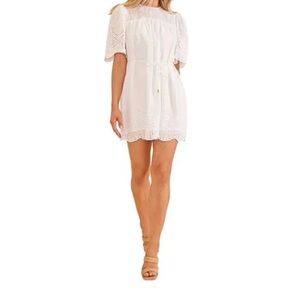 MINKPINK White Eyelet Mini Dress